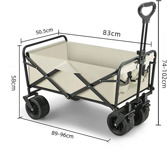 Grote bolderkar - Opvouwbare kar - Buitengebruik - All-terrain wielen - 150 liter - A — afbeelding 5