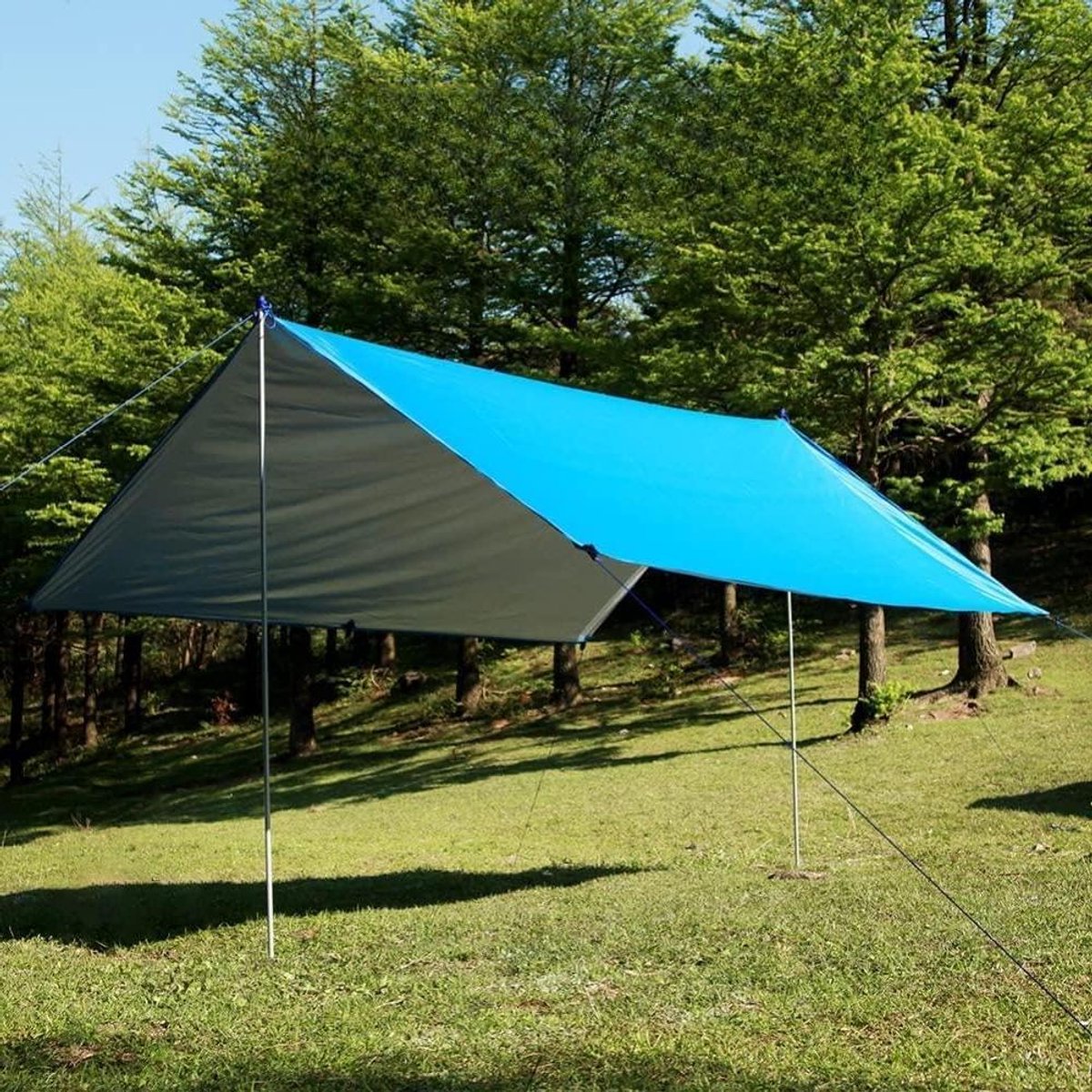 Kampeerzeil - Tentzeil - Buitenactiviteiten - UV-bestendig - 300x300cm - Zilver