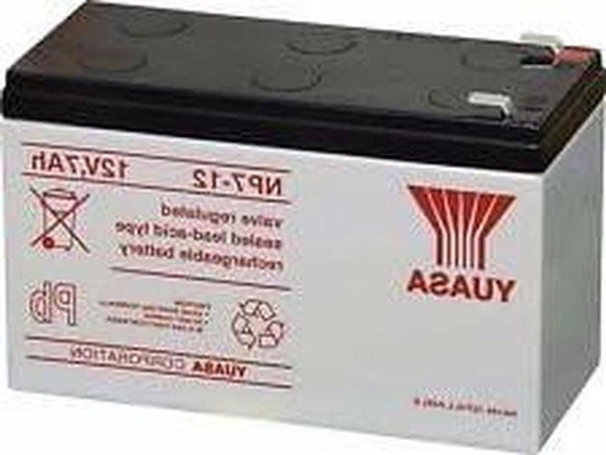 Computeraccu - Vervangende accu - Back-up stroom - AGM-technologie - 12V 7Ah - Zwart