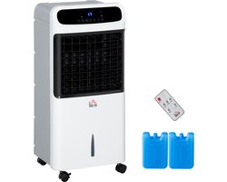 4-in-1 Aircooler - Mobiele Airco - Mobiele Luchtkoeler – 12L Watertank – 3 Snelheden – 60° Oscillatie - Afstandsbediening - Woonkamer Slaapkamer - 12 L Watertank - 80W - Wit