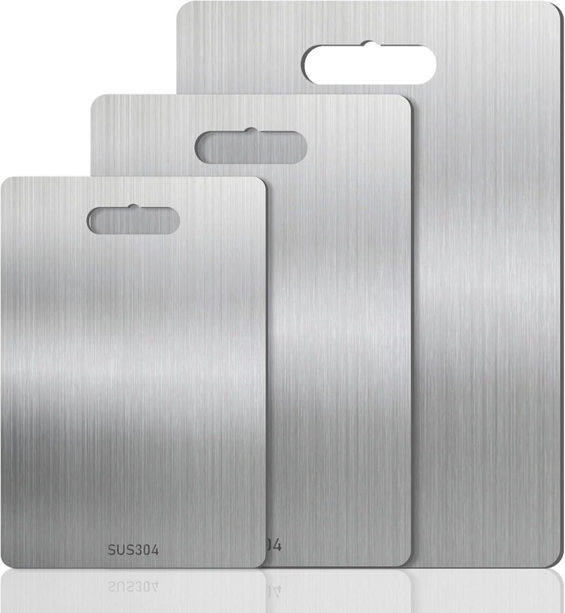 Snijplanken Set - Keukenplanken - Keukenwerk - Vaatwasmachinebestendig - 3 Maten - Zilver