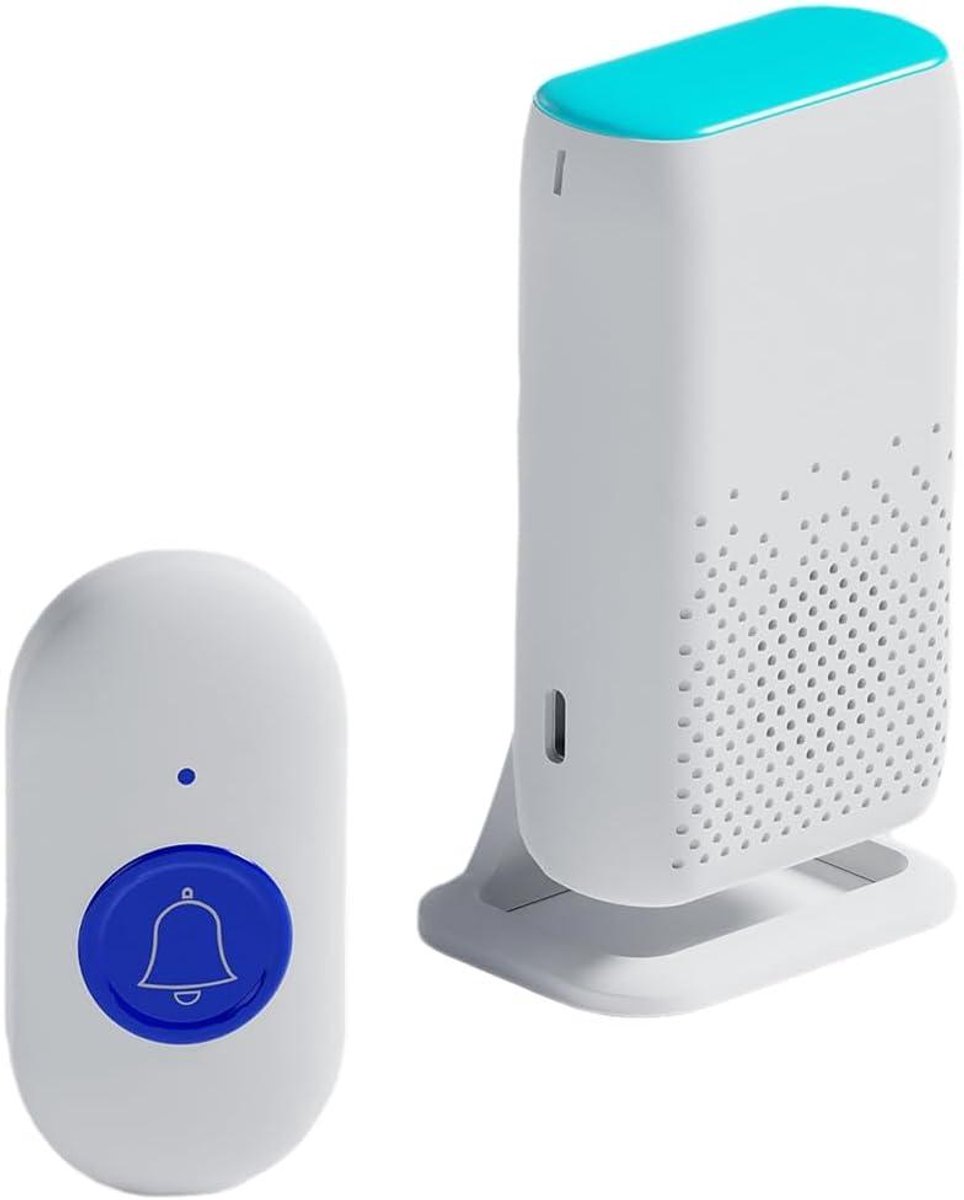 Draadloze Deurbel - Noodknop Pager - Ouderen Hulp - SOS Signaal - 30-50m Bereik - Blauw