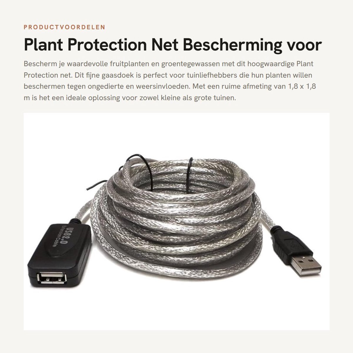 Dailygoods- Plantbeschermingsnet 1,8 x 1,8 m - Fijn Gaasdoek - Bescherming voor Fruitplanten - Klimnet - Groente- en Fruittrellis - Ondersteuning voor Klimplanten