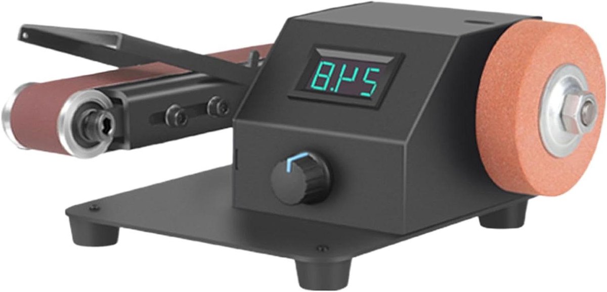 Tafelslijpmachine Houtbewerking - Bankslijpmachine Miniatuur - Precisie Schuren - Digitaal Display Snelheid - 350 W Motor - Grijs