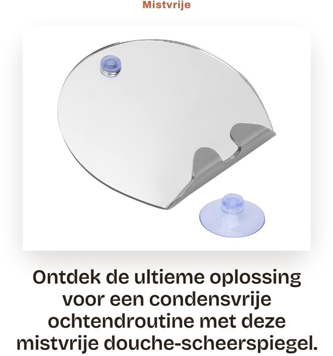 Dailygoods- Douchespiegel Mistvrij - Anti-condens Spiegel - Zuignap Bevestiging - Eenvoudige Installatie - Verstelbare Hoogte - Comfortabel Scheren - Badkamerspiegel