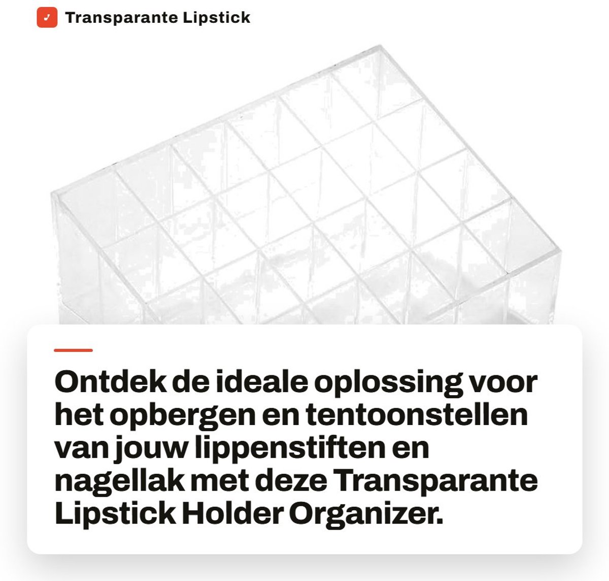 Dailygoods- Lipstickhouder Draaibaar - 24 Rasters - Transparant - Make-up Organizer - Nagellak Houder - Duurzaam Kunststof