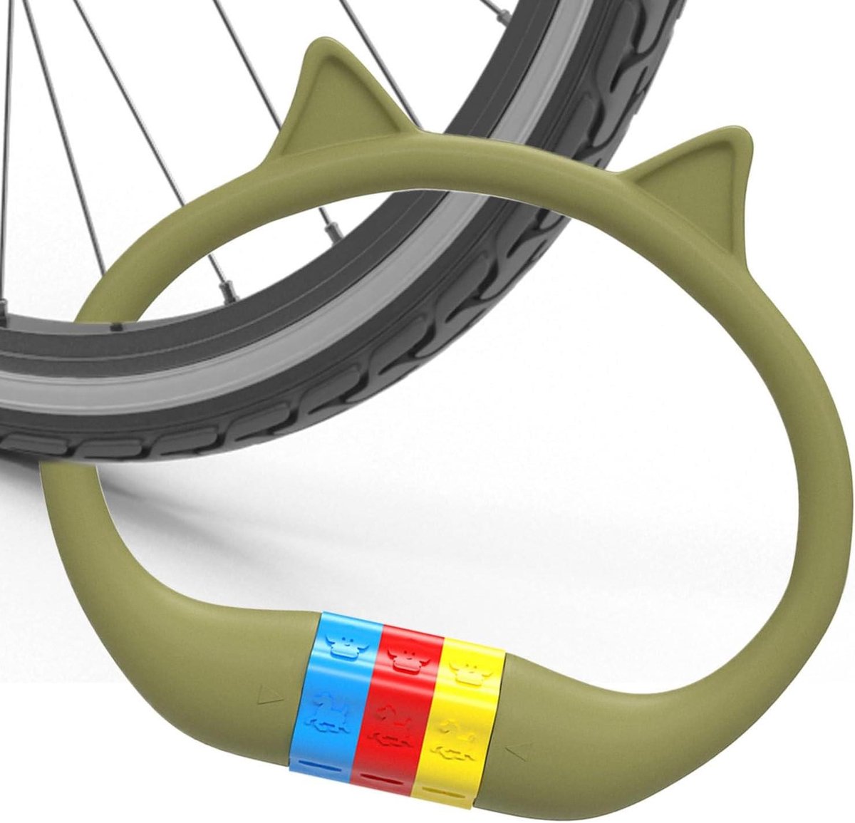 Fietsslot Cijfercombinatie - Draagbaar Anti-diefstal - Fietsen Beveiligen - Origineel Kattenoor Ontwerp - 14 x 13 cm - Groen