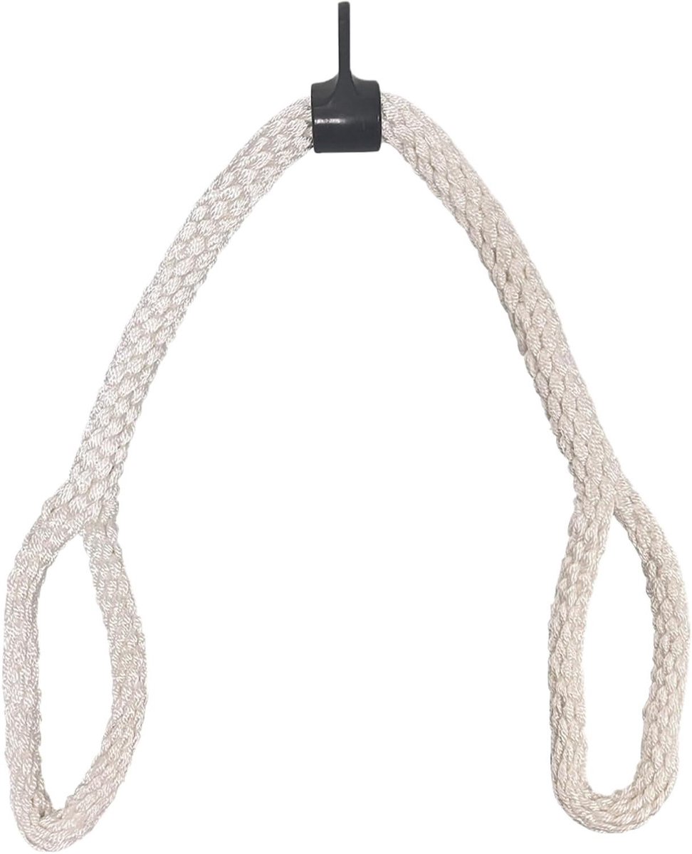 Fitness Kabel Attachment - Triceps Touw - Kracht Training - Verbeterde Grip - 100 cm - Zwart