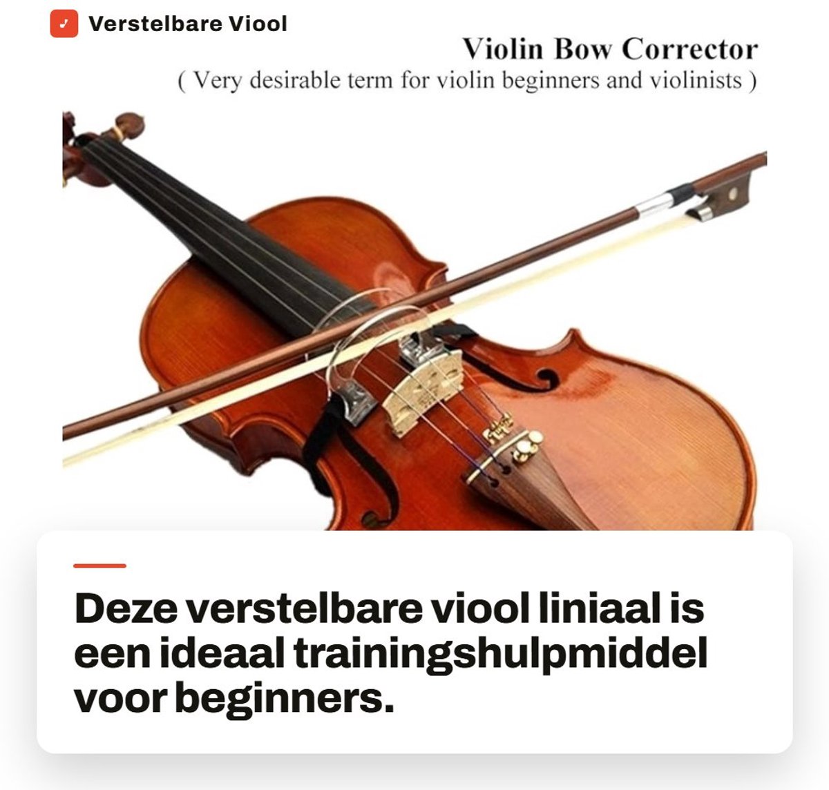Dailygoods- Vioolliniaal Verstelbaar - Draagbare Collimator - Strijkstok Corrector - Trainingstool voor Beginners - Geschikt voor 1/2-4/4 Viool - Vioolaccessoire