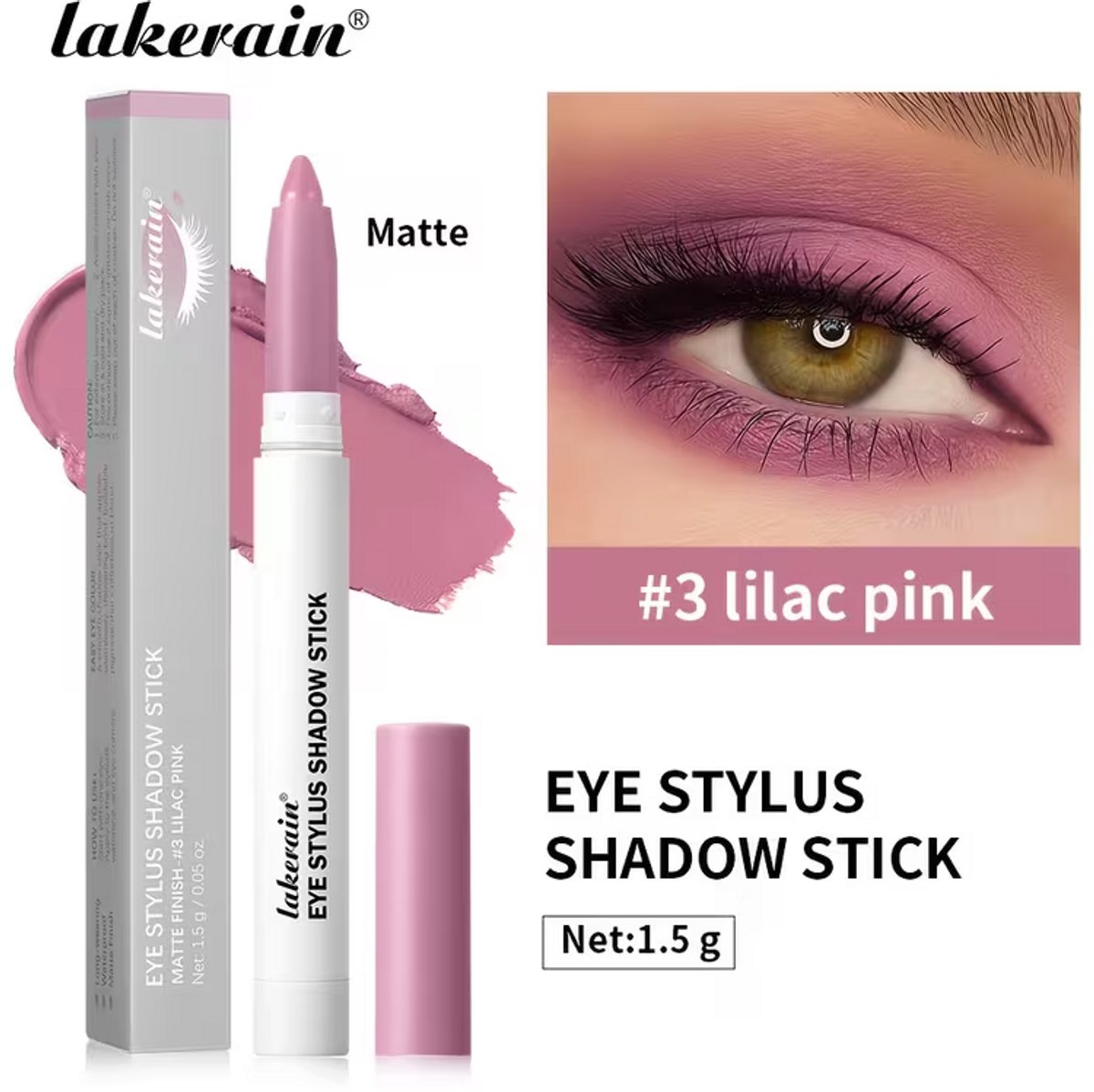 Oogschaduw Stick Lilac Pink – Waterproof Crème Oogschaduw – Langhoudende Eyeshadow Stick – Shimmer Finish