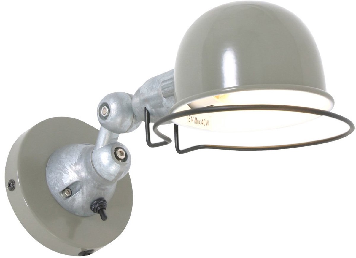 Wandlamp Davin 7657G Groen, Industrieel, Draaibaar en Kantelbaar, Aluminium en Metaal, Mexlite