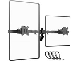 Monitor Wandsteun - Dubbele Arm - Ruimte Besparen - Volledig Verstelbaar - 24-38 Inch - Zwart