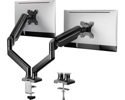 Dubbele Monitor Arm - Monitorstandaard - Ergonomisch Werken - Vrij Beweegbaar - 17 tot 32 inch - Zwart