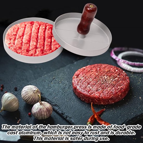 Gehaktbalmenmaker - Gegoten hamburgerpers, hamburgerpers, hamburgerpers met anti-aanbaklaag, hoogwaardige vleespers, voor lekkere hamburgers, patties, BBQ, bakken, gevulde hamburgers van Merkloos — afbeelding 3