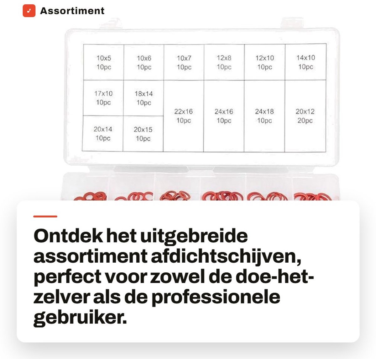 Dailygoods- Afdichtschijven 150 Stuks - Roestvrij Stalen Sluitringen - 14 Maten - Set met Doos - Hoogwaardig Materiaal - Goede Isolerende Prestaties