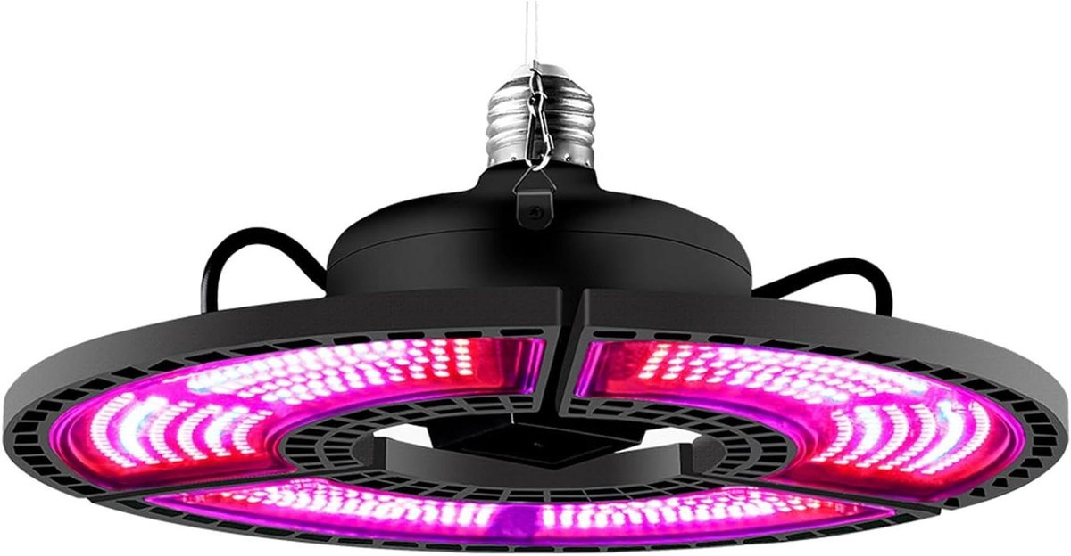 Dioche Transformeerbare Plantenlamp | Triple Leaf Opvouwbare Kweeklampen voor Zaailingen en Bloei | Waterdichte, Energiezuinige Kasverlichting (288 kralen) (288 kralen)