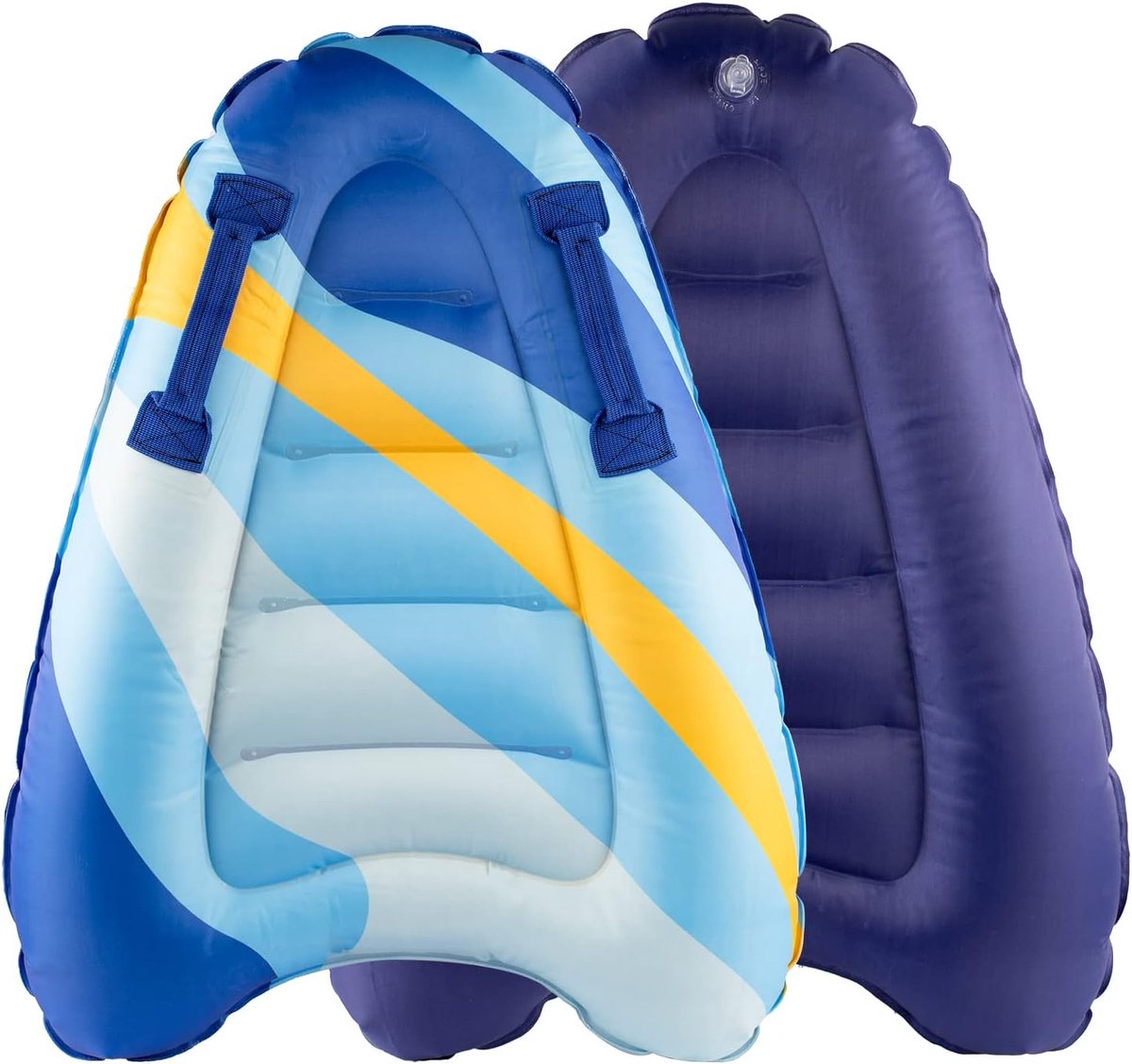 Opblaasbaar Bodyboard, draagbaar Bodyboard voor kinderen met handgrepen, Opvouwbaar Zwemboard, 75 x 65 x 15 cm, Surfboard voor Kinderen, voor Strandsurfen, Zwembad, Zwemmen, Zomer, Watersport