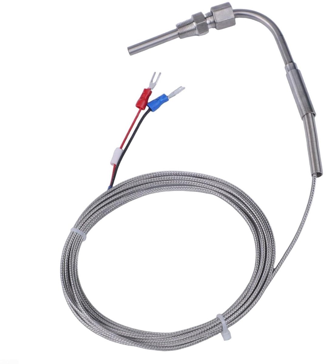 Uitlaat Temperatuur Sensor - Thermokoppel Sensor - Motor Diagnose - Roestvrijstalen Sonde - 100-1250 C - Zilver