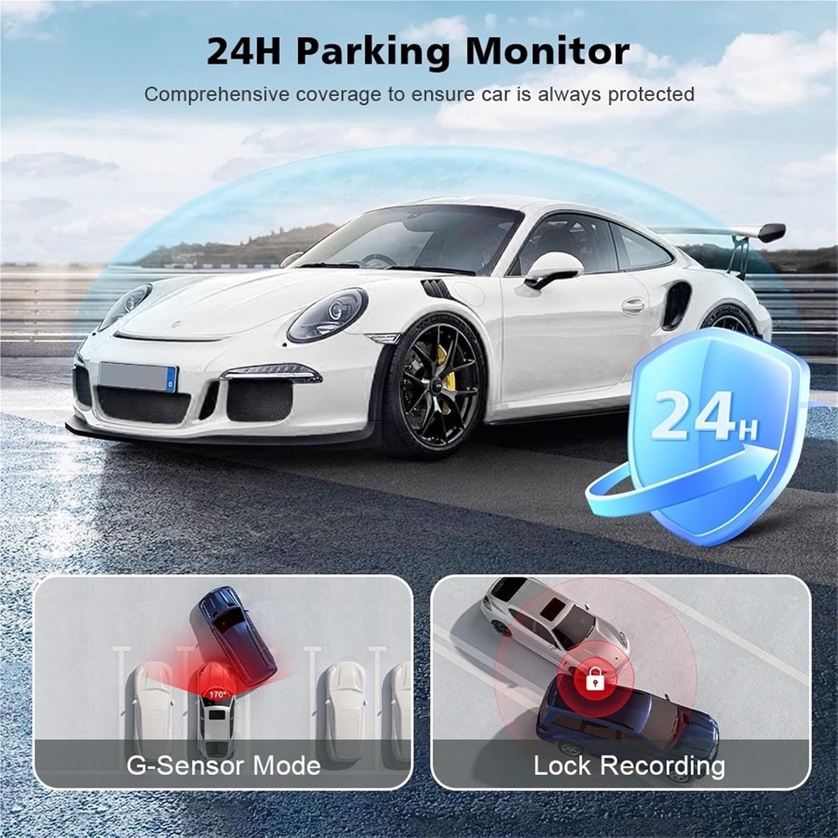 Auto Dashcam - 4K Recorder - Veilig Rijden - Dubbele Opname - 170 Graden - Zwart – foto 3