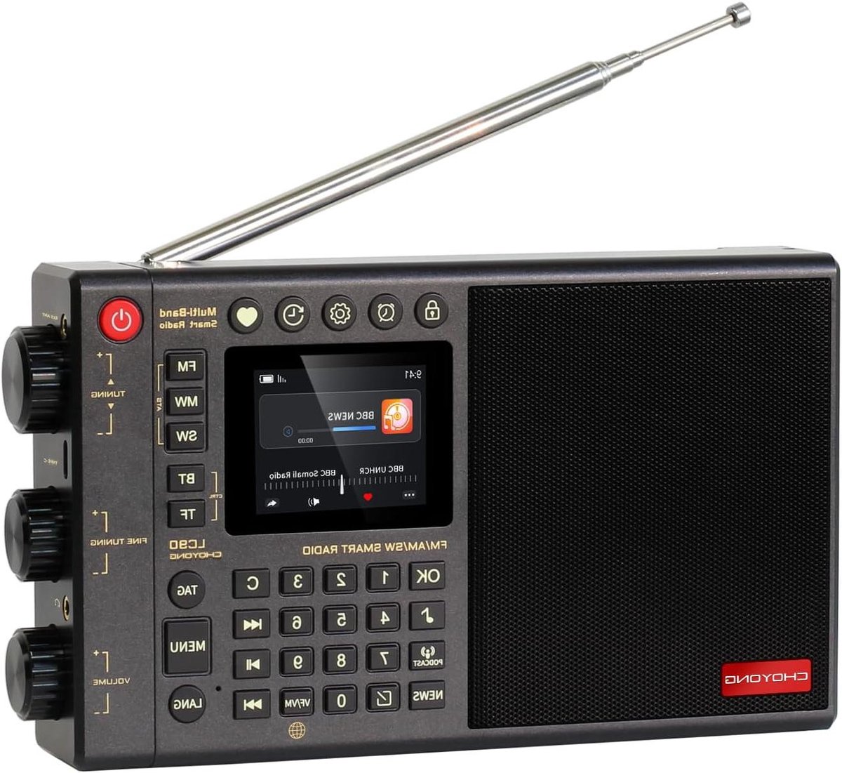 Internetradio Draagbaar - Wifi Radio - Wereldwijd Luisteren - Bluetooth & TF-kaart - 12 Kilogram - Zwart