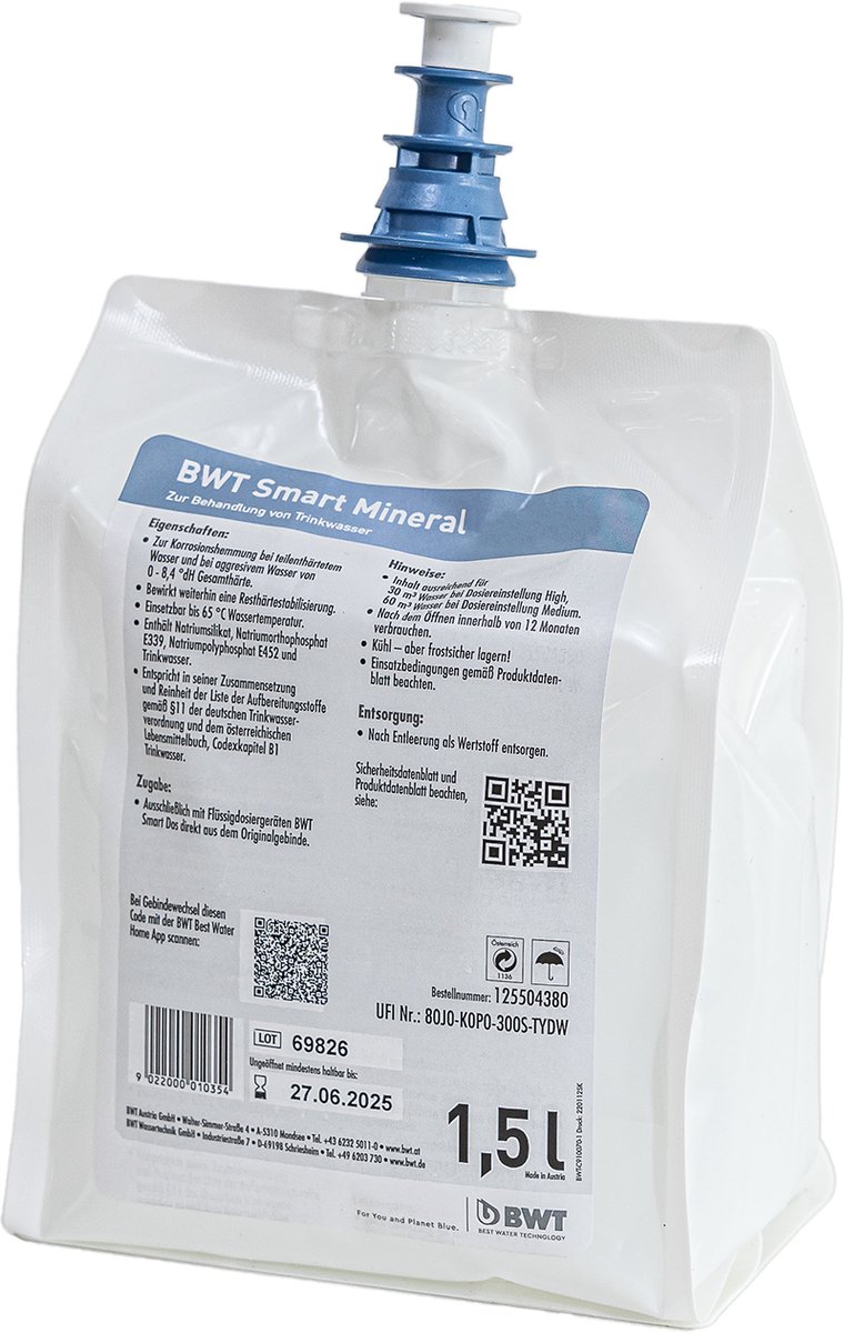 BWT Werkzame stof Smart Mineral L1/LE, 1,5 L werkzame stof, 125504380
