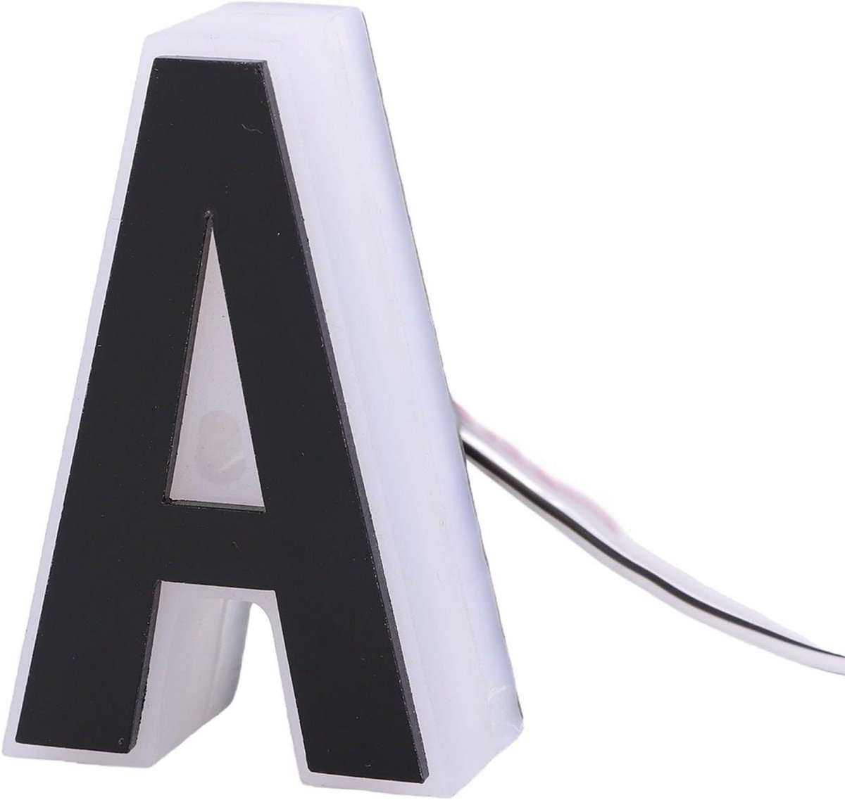 Verlicht Huisnummer - Adresbord LED - Huis Verlichten - Stijlvol Zwart-wit - 12x2 cm - Zwart