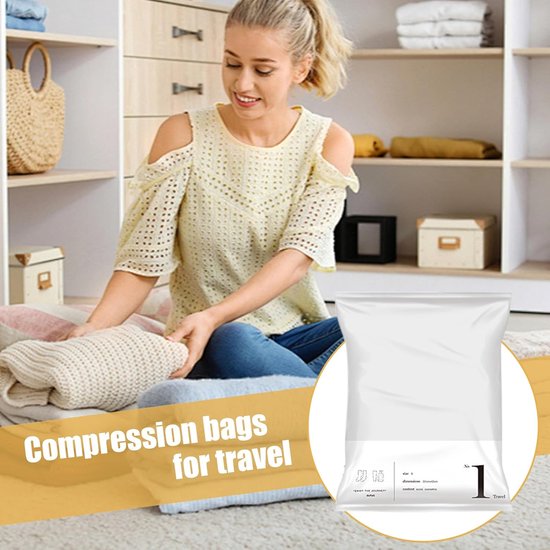 Compression Bags - Space Saver Bags - Travel Vacuum Bags - Clothing Packaging Organizers - Luggage & Clothing Storage Bags - Garment Organizer e.g — afbeelding 4