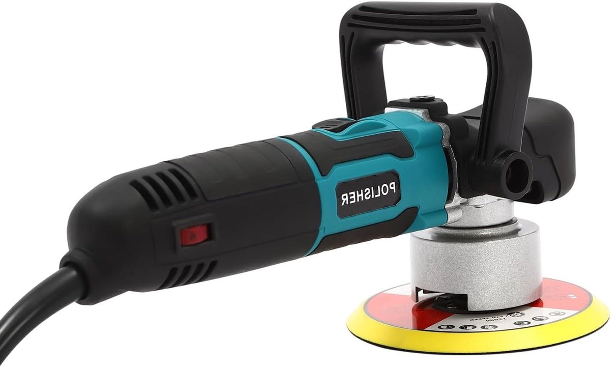 Polijstmachine Excentrisch - Schuurmachine Polijst - Auto's Glans Herstellen - Krachtige Koperen Motor - 15 cm Schijfdiameter - Zwart Blauw