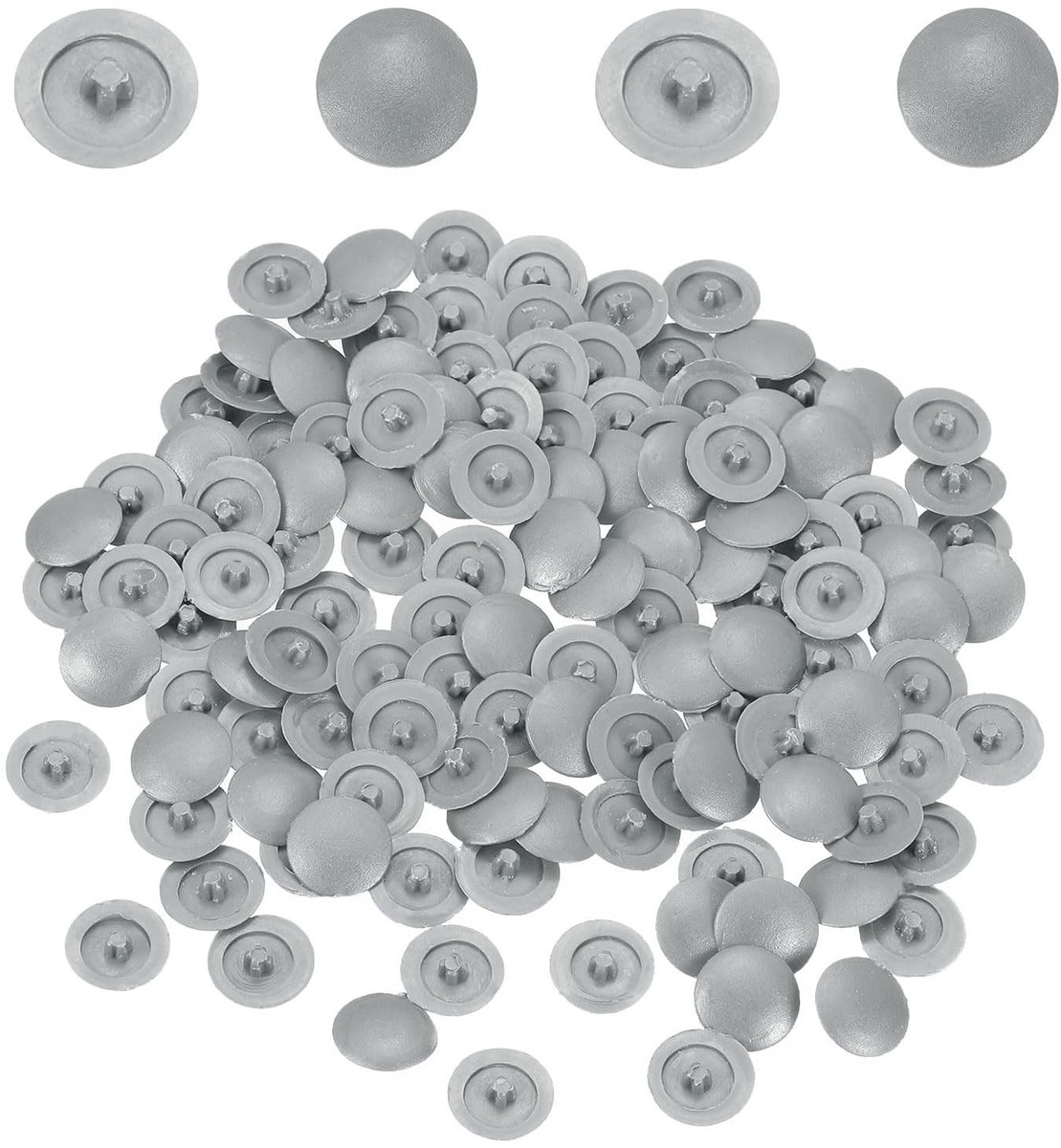Dailygoods - 108 Stuks Plastic Schroefdoppen 12 mm voor Kruiskop Schroeven Donkergrijs