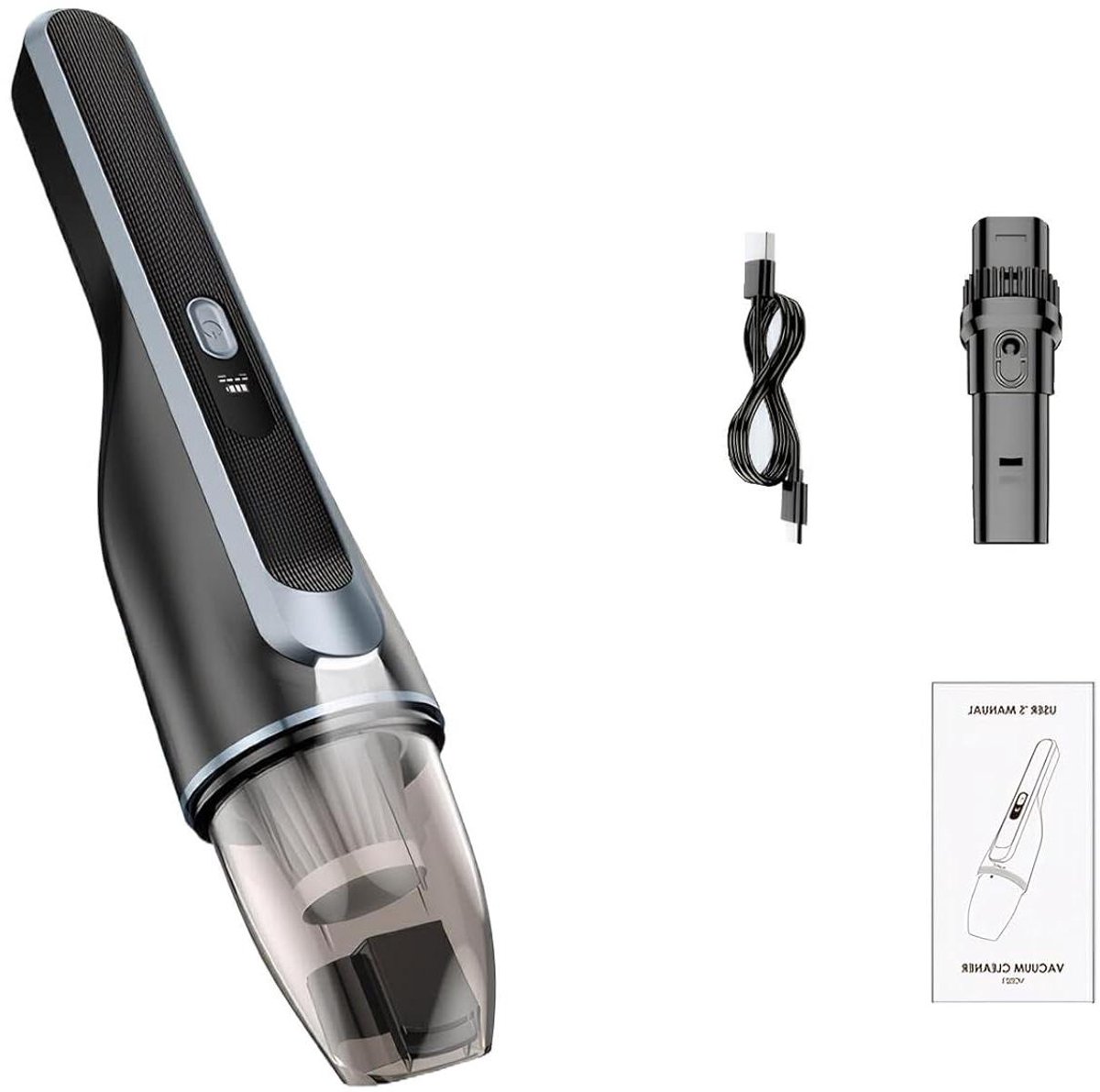 Draadloze Handstofzuiger - Draagbare Stofzuiger Auto - Snel Schoonmaken - Krachtige Zuigkracht 13600 Pa - 800 g - Zwart