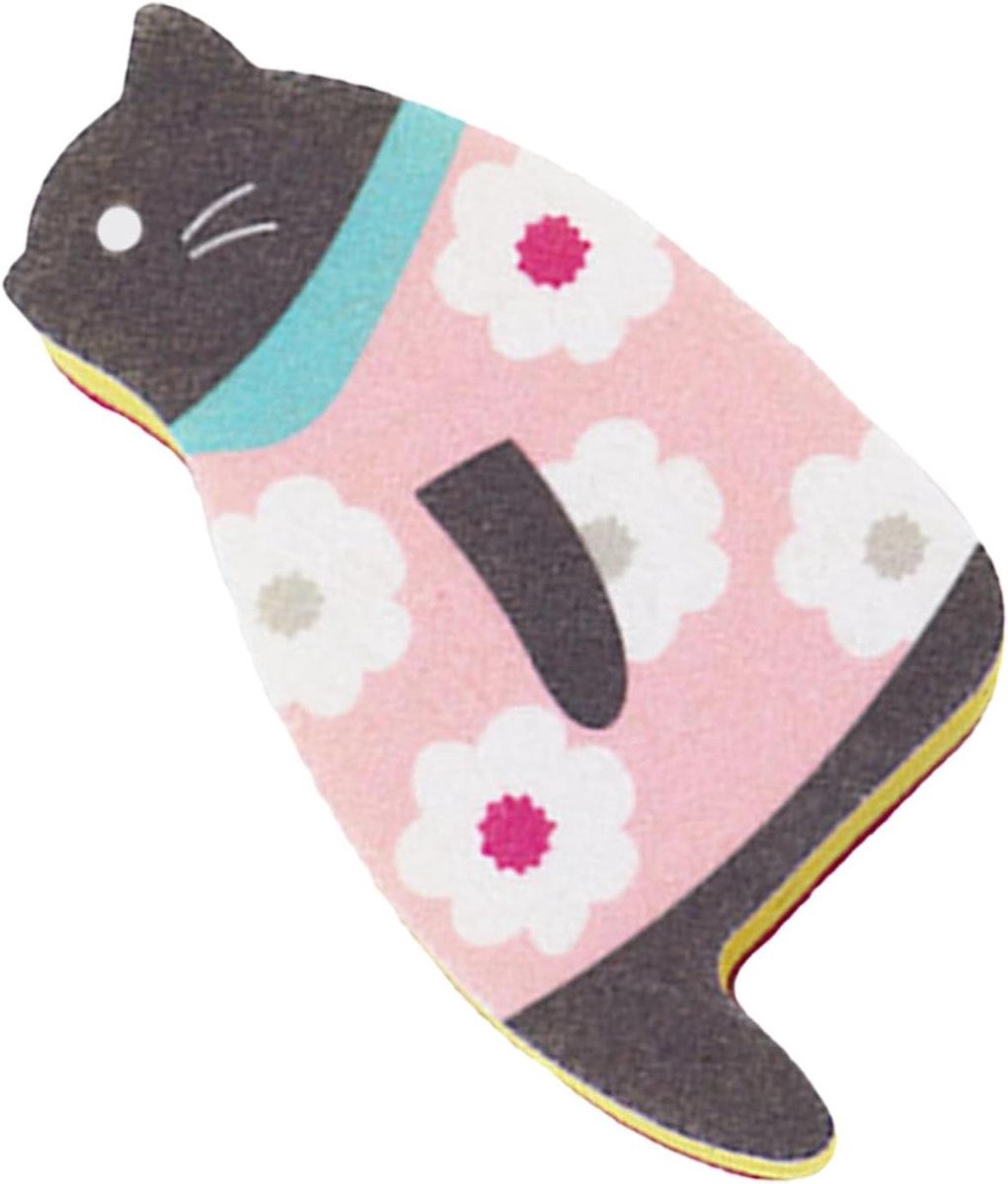 Kattenspons - Reinigingsspons Keuken - Afwasmachine - Dubbele Spons - 14 x 7 x 3 cm - Kersenbloesem