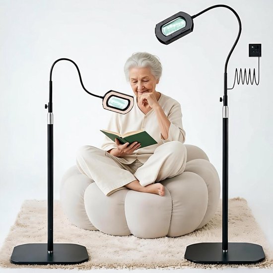 Staande Loep - Vergrootglas Met Licht - Lezen En Hobby - 3-in-1 Multifunctioneel - 10 Centimeter - Zwart