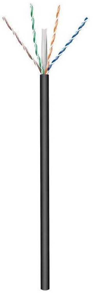 Goobay 77625 CAT 6 Outdoor Network Cable, U/UTP, Black, CU, AWG 24/1 (Solid), PE