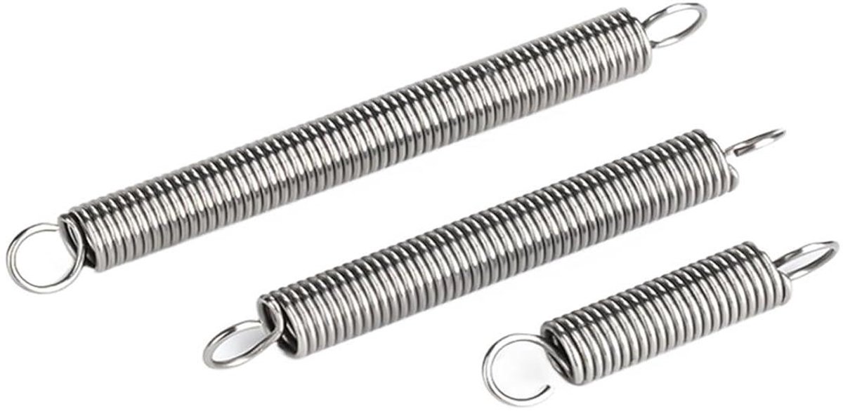 Spanveer Roestvrij Staal - Verlengveer Haak - Reparaties en Projecten - Set van 5 stuks - 45 mm - Metaal