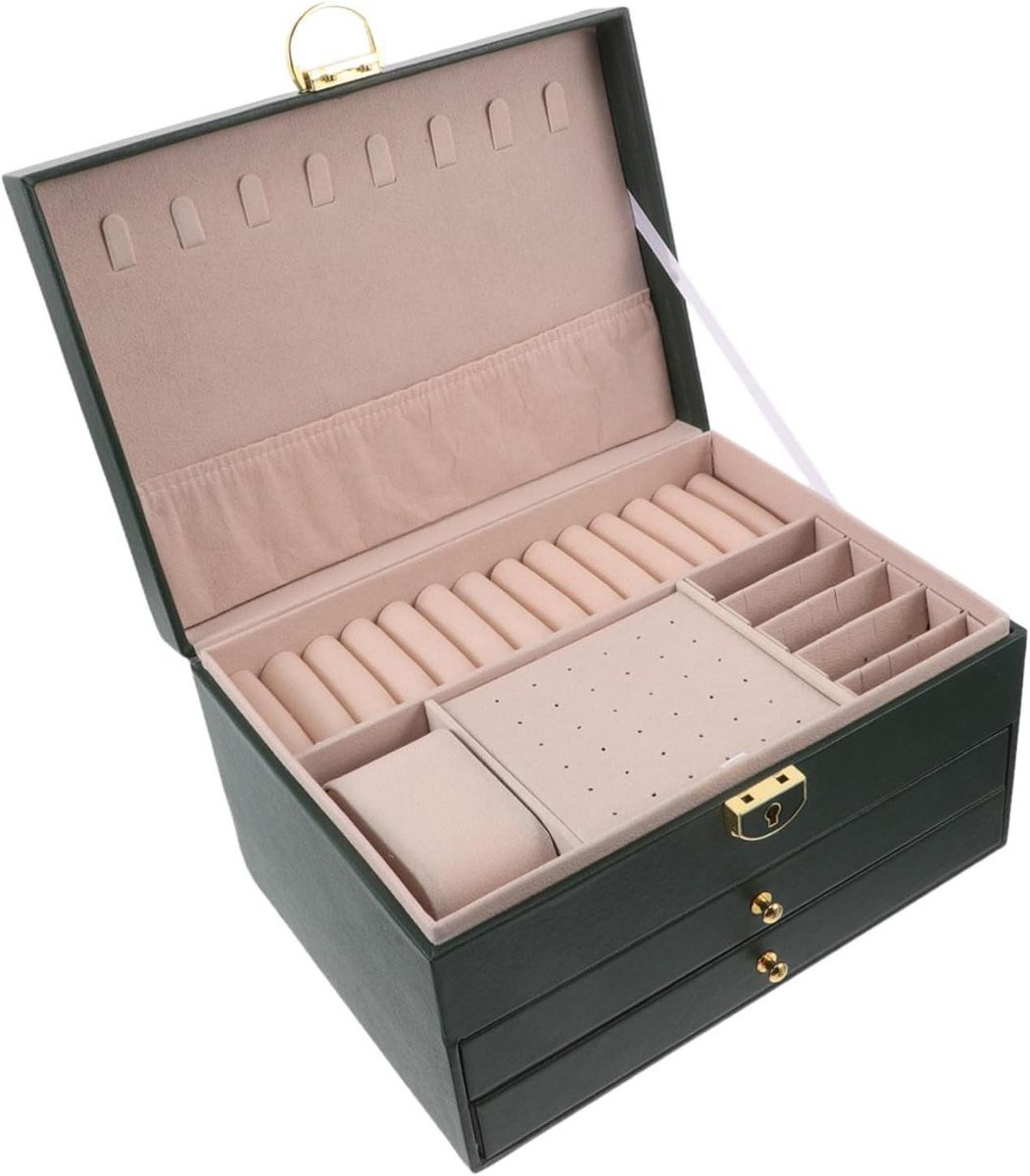 Sieraden Opbergdoos - Juwelendoos Organizer - Sieraden Georganiseerd Houden - Grote Capaciteit - 23 cm - Multicolor
