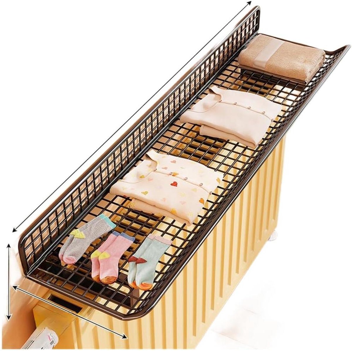 Radiator plank - Opbergrek - Ruimte organiseren - Zonder boren - 60 cm - Zwart