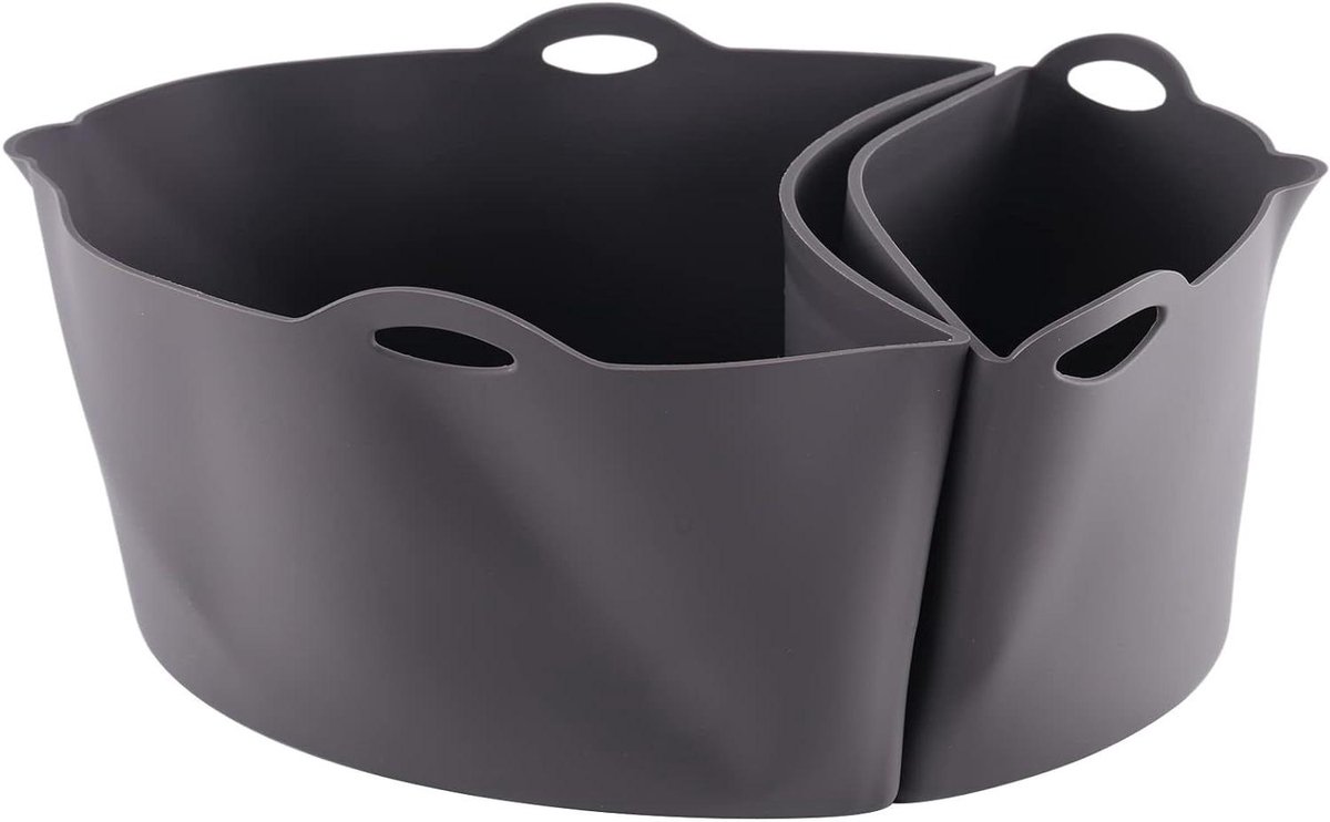 Slowcooker Inzet - Silicone Pan - Maaltijden Bereiden - Drie Aparte Vakken - 7 Liter - Grijs
