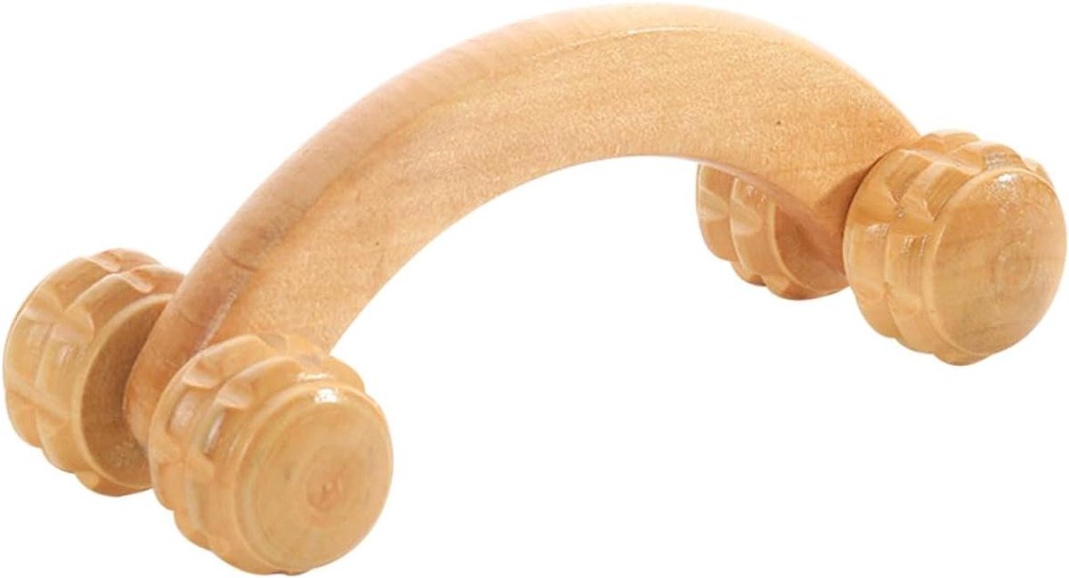 Houten Massage Roller - Lichaamsstimulator - Spieren Ontspannen - Fijne Afwerking - 17 cm - Houtkleur