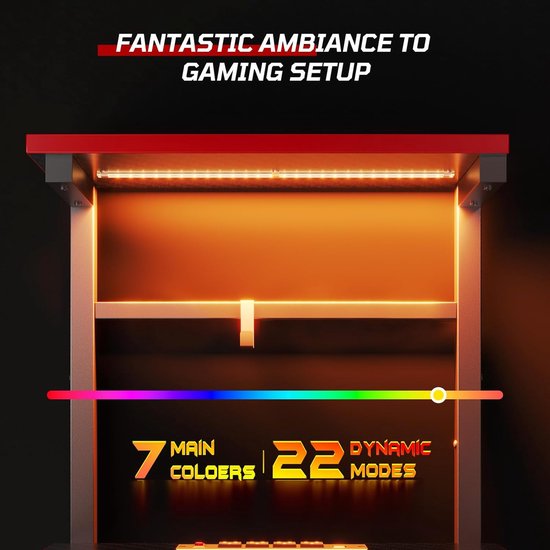 Gaming Bureau - Bureau met LED - Gamen en Werken - Met Ingebouwde Stopcontacten - 60 inch - Zwart Koolstofvezel — afbeelding 3