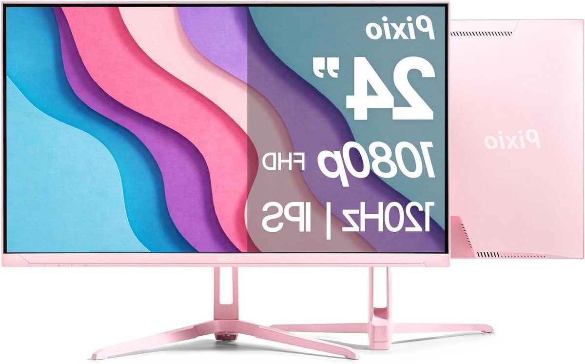 Gaming Monitor - Full HD Scherm - Vloeiend Gamen - Adaptieve Synchronisatie - 24 inch - Roze