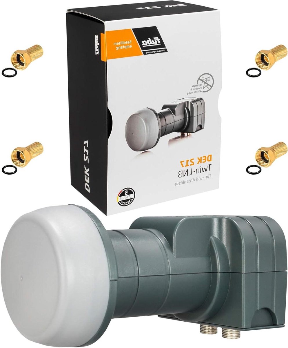 Twin LNB - Satelliet Ontvanger - Satelliet TV - LTE Afscherming - 2 Deelnemers - Grijs