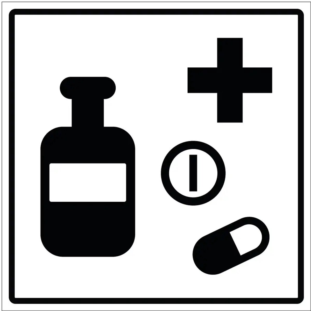 Medicijnen sticker | 40 x 40 cm