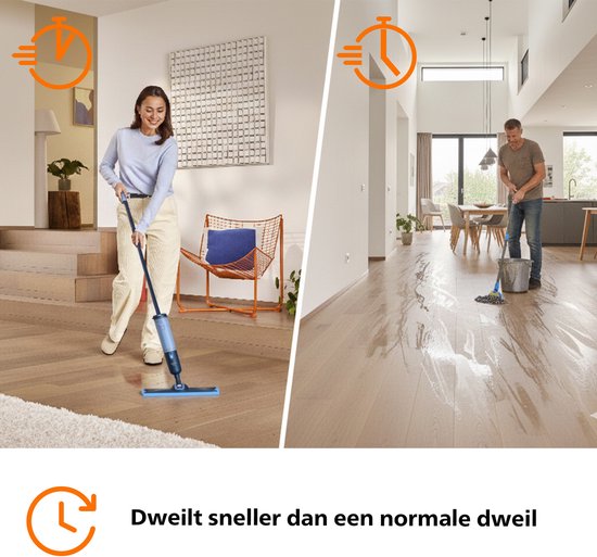 Philips OneUp Elektrische Dweil 3000 series XV3101/01 - Dweilsysteem - Vloerreiniger - Vuil water opzuigen - 1 stand - 50min dweilen - Geen emmer nodig