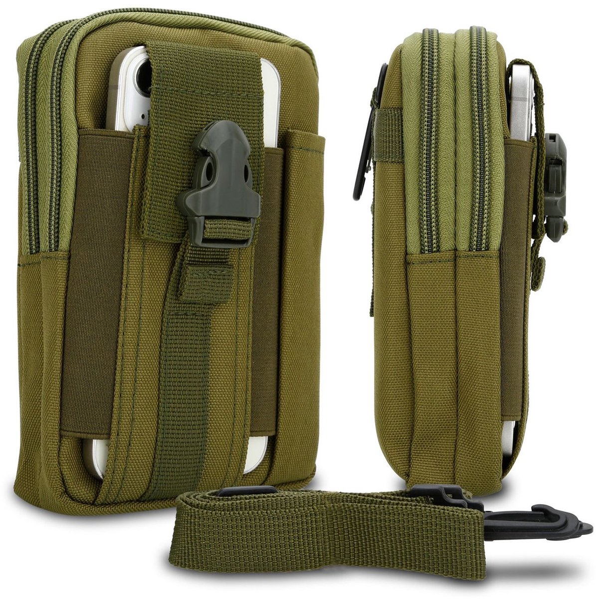 Hoesje geschikt voor Samsung Galaxy M07 in Groen mobiele telefoon molle EDC etui compatibel schoudertache