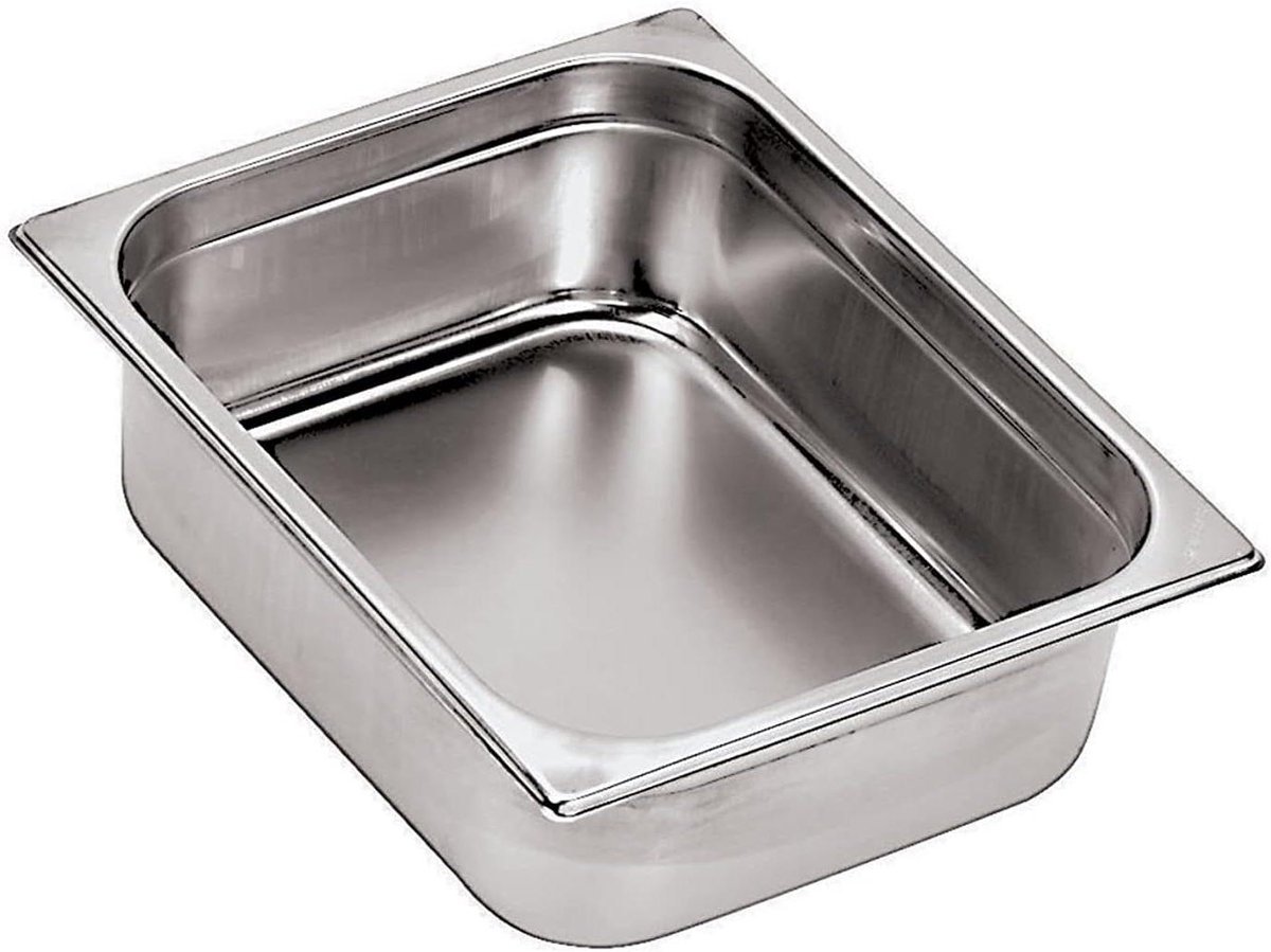 Gastronorm Bak - Voorraadbak - Voedsel Opslag - Vaatwasserbestendig - 1/9 formaat - Zilver