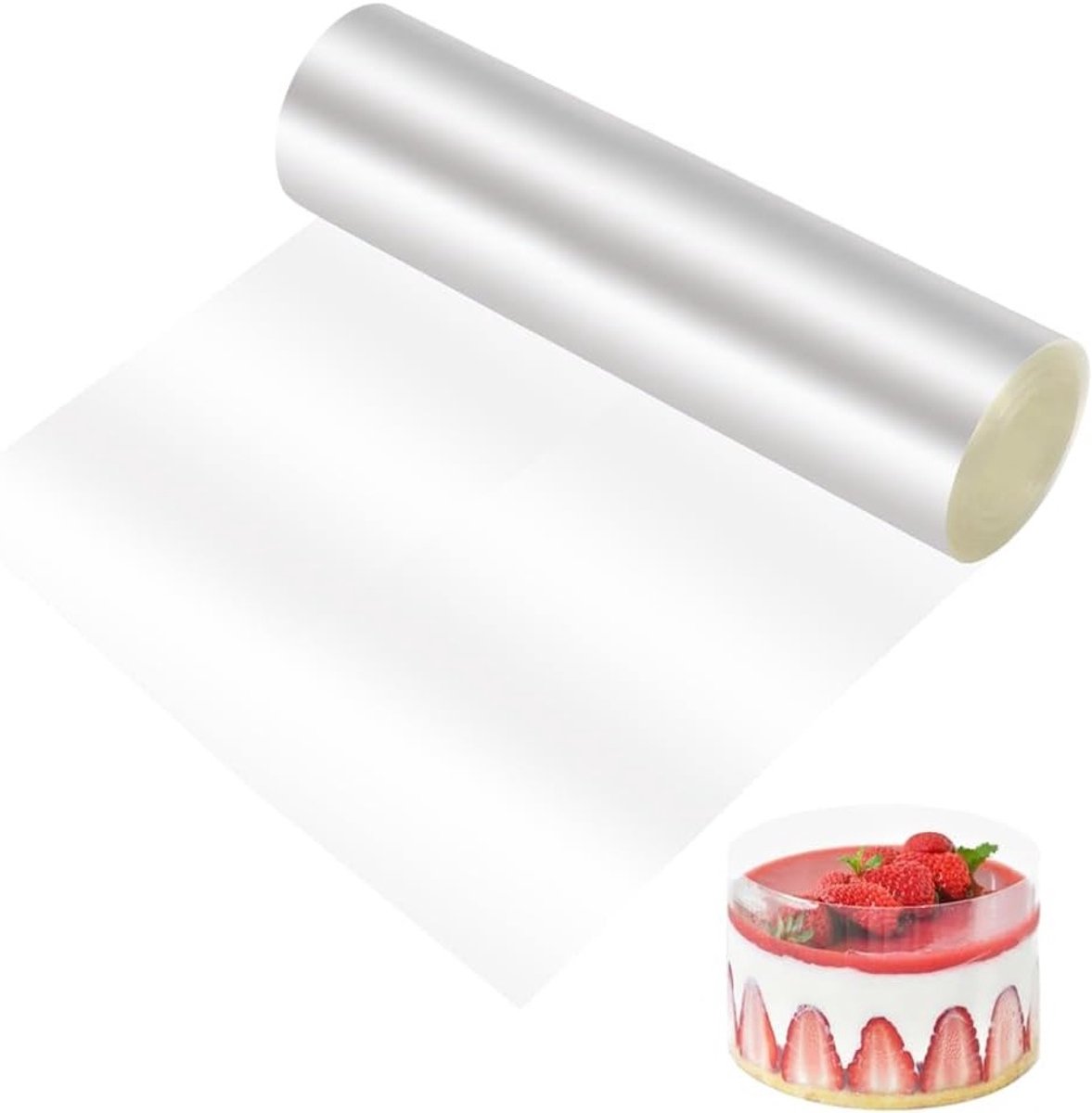 20cm x 10m Transparante Acetaat Bladeren voor Mousse Taart Decoratie en Bakprojecten