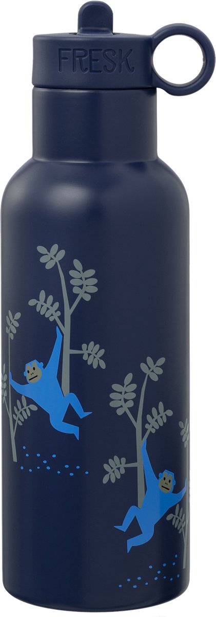 Fresk rvs thermosfles met extra dop - aap - 500 ml
