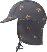 Fresk UV 50+ Zonnehoed voor kinderen 74 – Beschermende Reishoed – Hoofdbescherming Jongens - Grijs - Palmtree Steel Gray