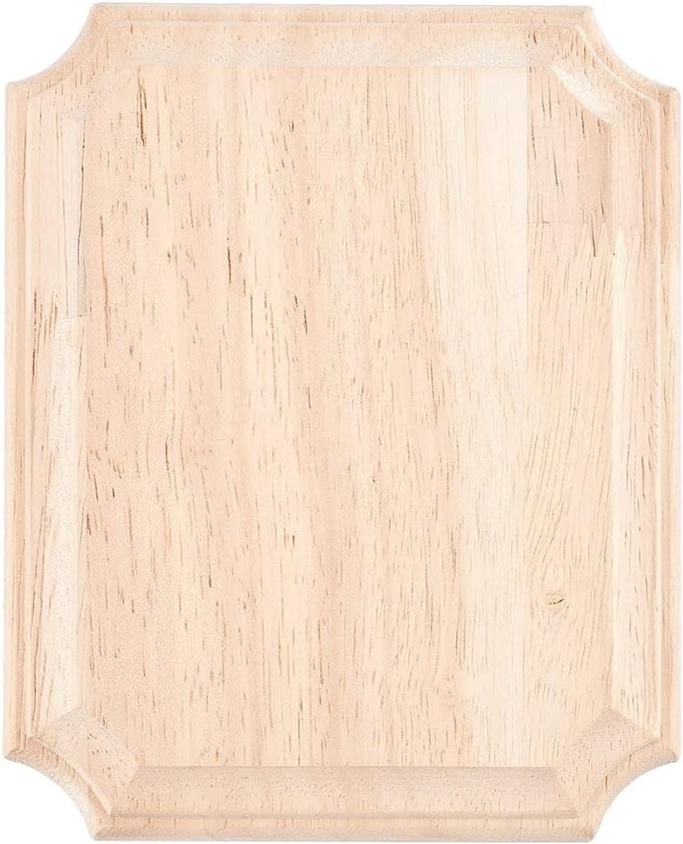 Onbehandelde Houten Plaat 15.2 x 12.2 x 1.8 cm, Rechthoekige Houten Blank, Ideaal voor Schilderen, Houtsnijden en DIY Projecten