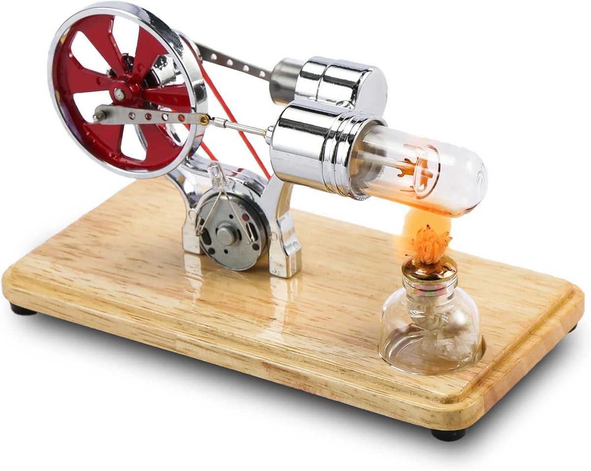 Modelbouwset Stirling Motor - Stoommachine, Eenvoudig te Bedienen, Multifunctioneel, RVS en Zinklegering, Wetenschappelijke Set voor Educatieve Doeleinden